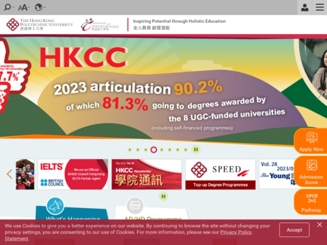 Website Screenshot of The Hong Kong Polytechnic University - Hong Kong Community College
